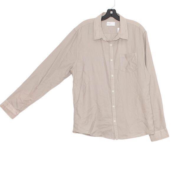 NWT BLDWN Mens Shirt Minimalist Workwear Neutral Button Down Flint Gray Large - Picture 7 of 8